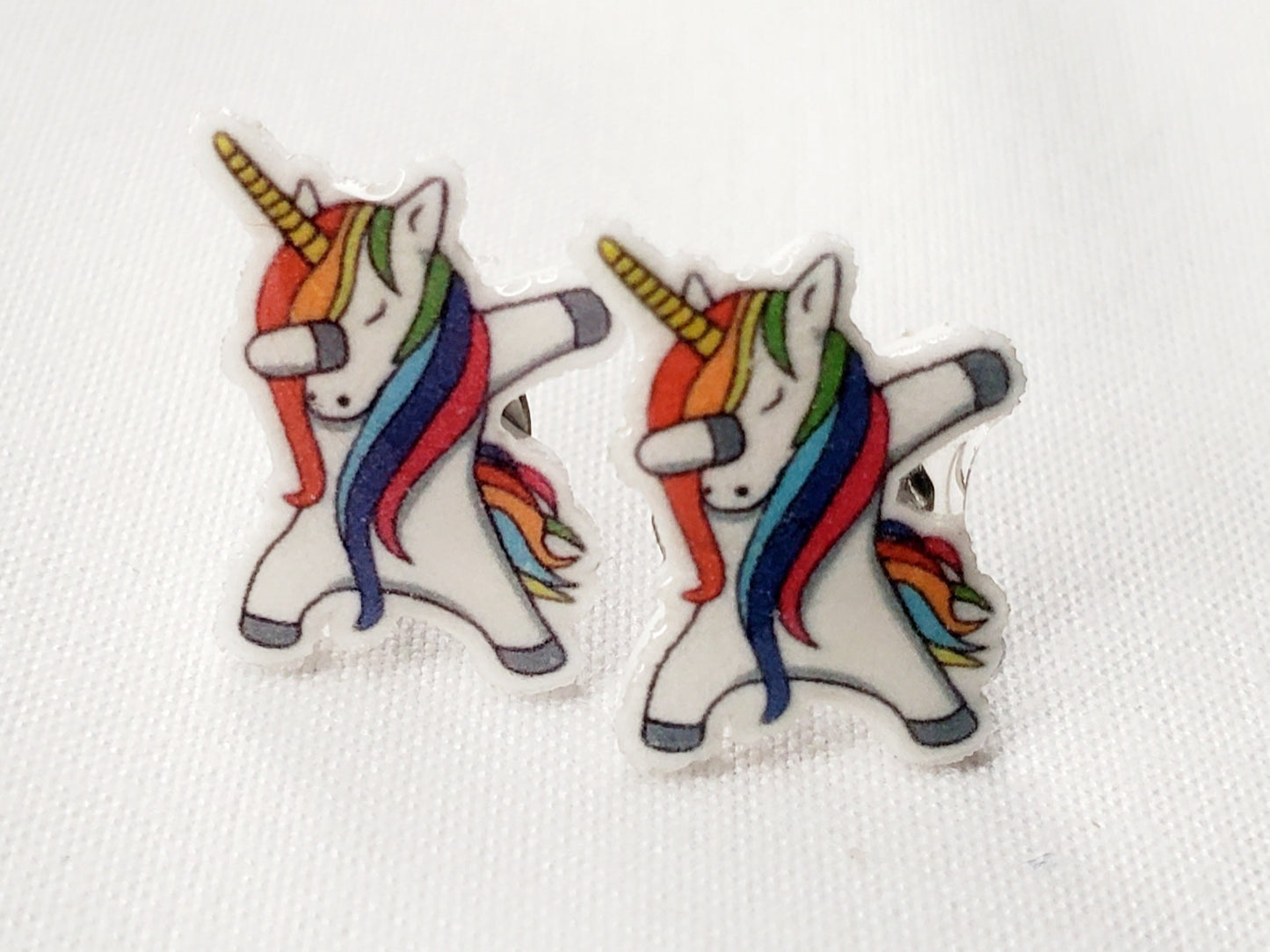 Hand Crafter Dabbing Unicorn Earrings