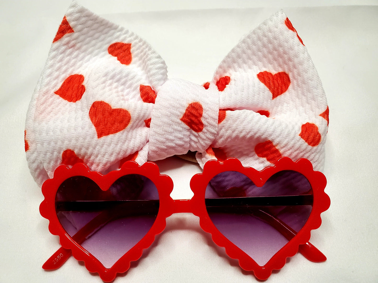 2pc Baby Headwear and Heart Sunglasses