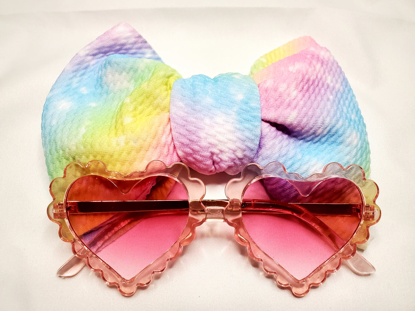 2pc Baby Headwear and Heart Sunglasses