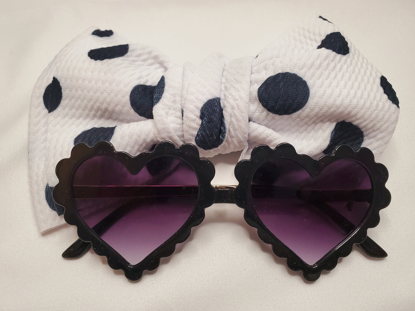 2pc Baby Headwear and Heart Sunglasses